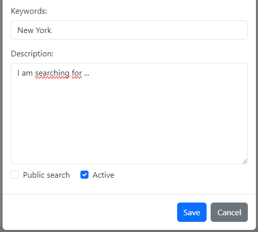 Edit search query